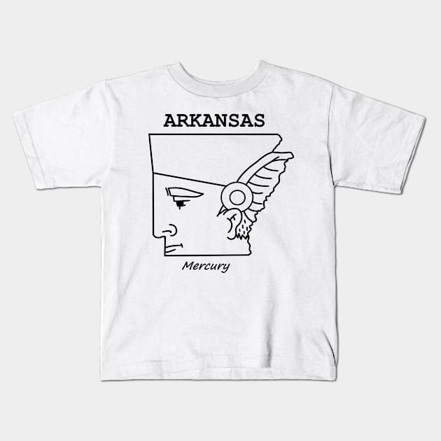 A funny map of Arkansas. Kids T-Shirt by percivalrussell